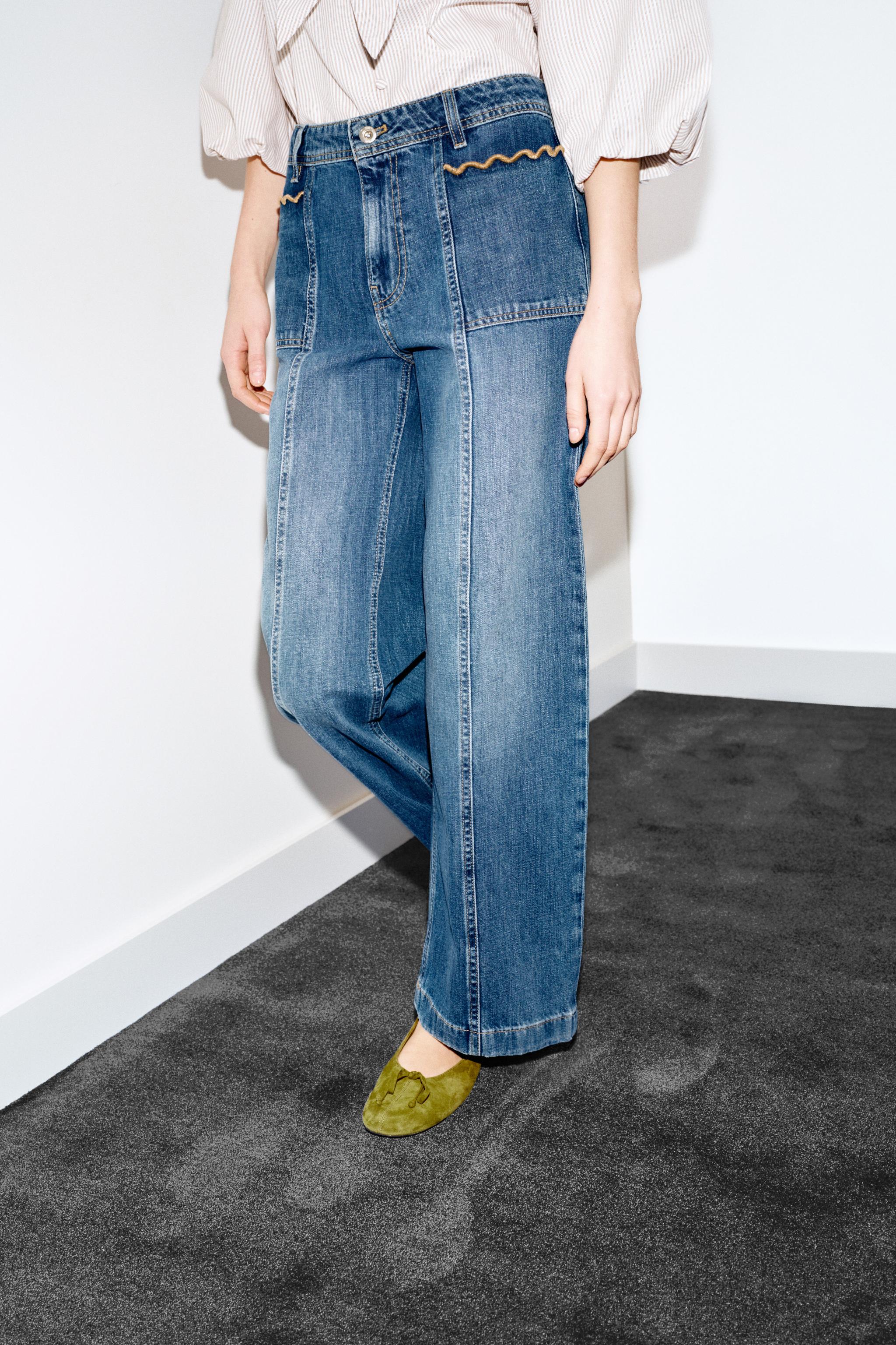 Z1975 CULOTTE HIGH WAIST TOPSTITCHED JEANS